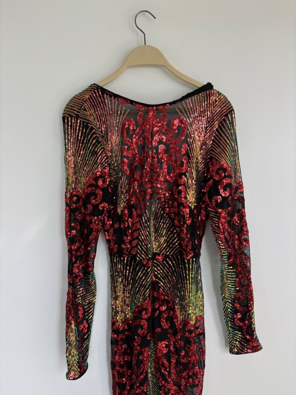 MISSORD Multicolour Sequin Long-Sleeve Maxi Dress – Size L